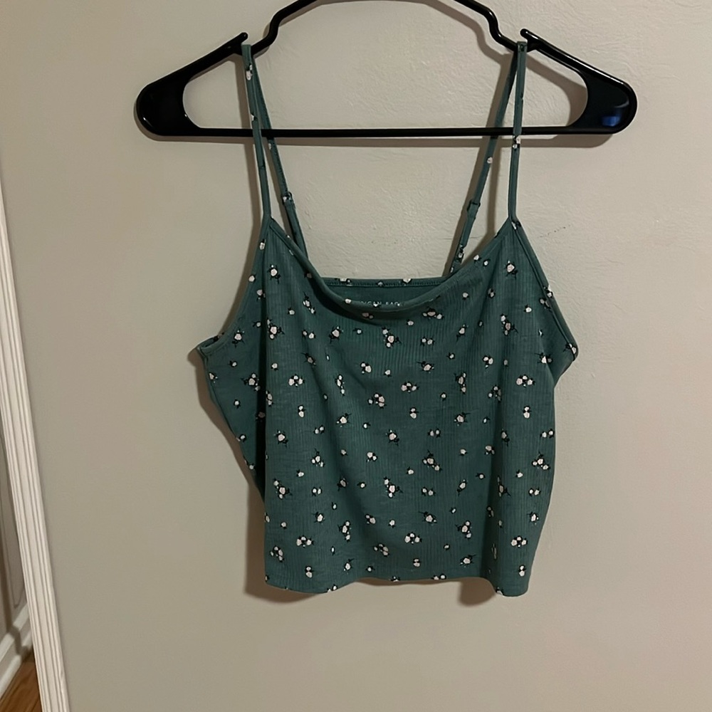 American Eagle green floral tank top